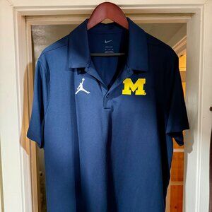 Nike Michigan Wolverines Jordan Brand Dri-Fit Polo, Navy, Men's XL